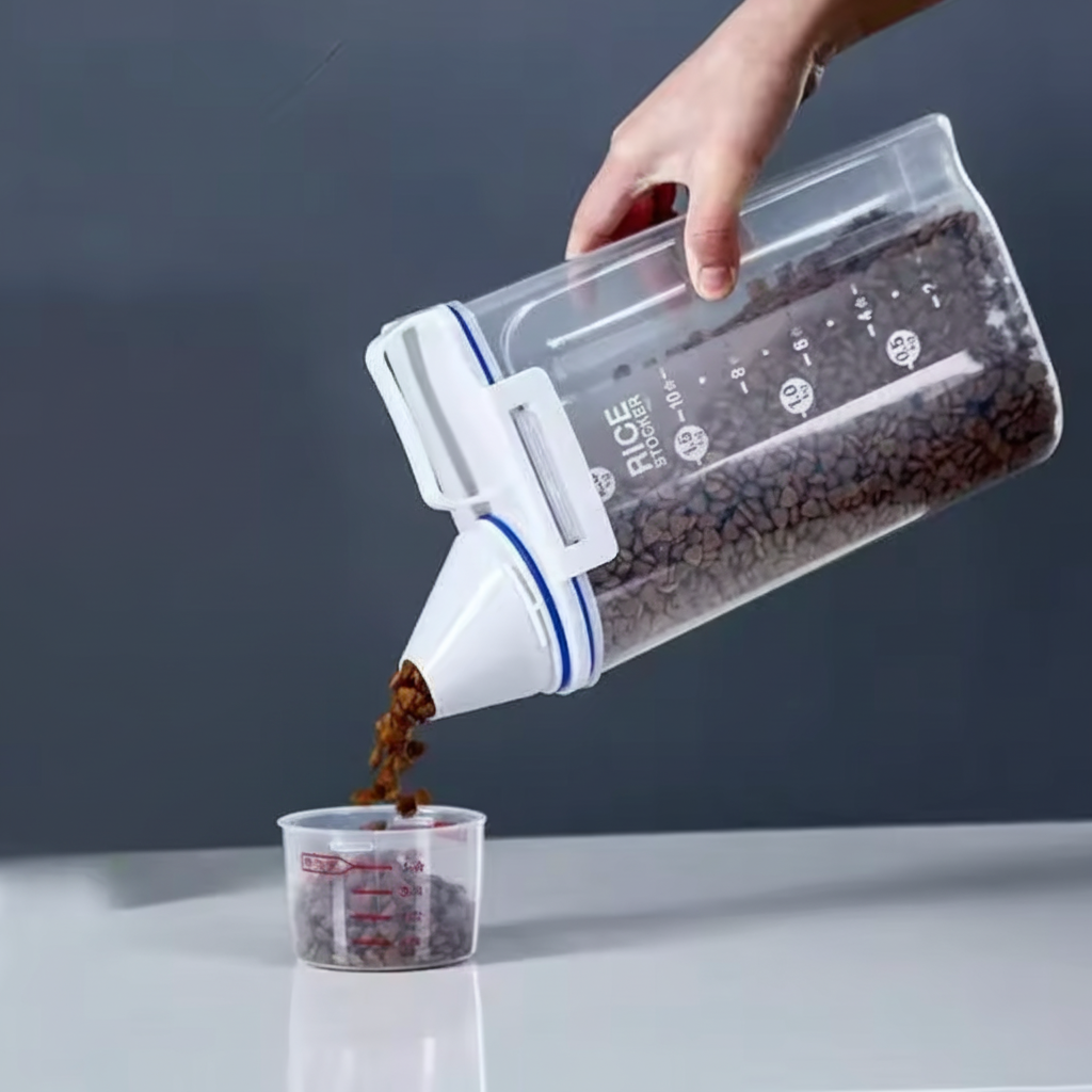 Contenant à Croquettes avec Verre Doseur pour Chien et Chat